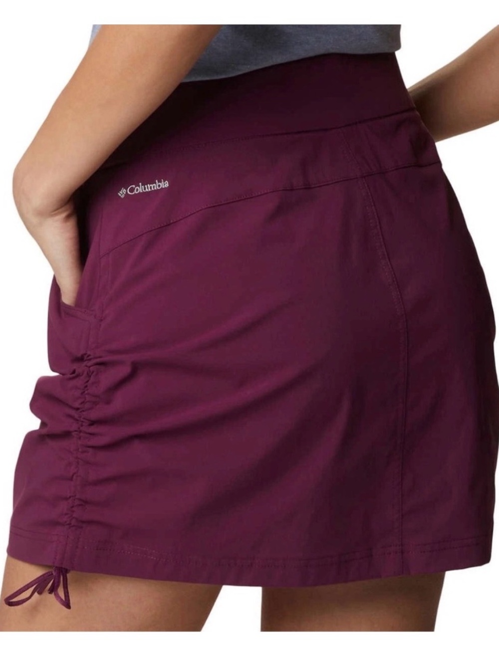 Columbia Anytime Casual Ruched Hiking Skort Maroon Women's Size Small